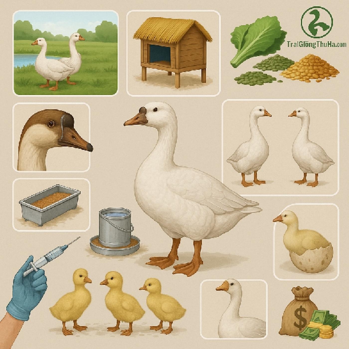 Toàn Tập Về Ngỗng Sư Tử: Giống Ngỗng Siêu To, Lớn Nhanh, Dễ Chăn Nuôi Tại Việt Nam