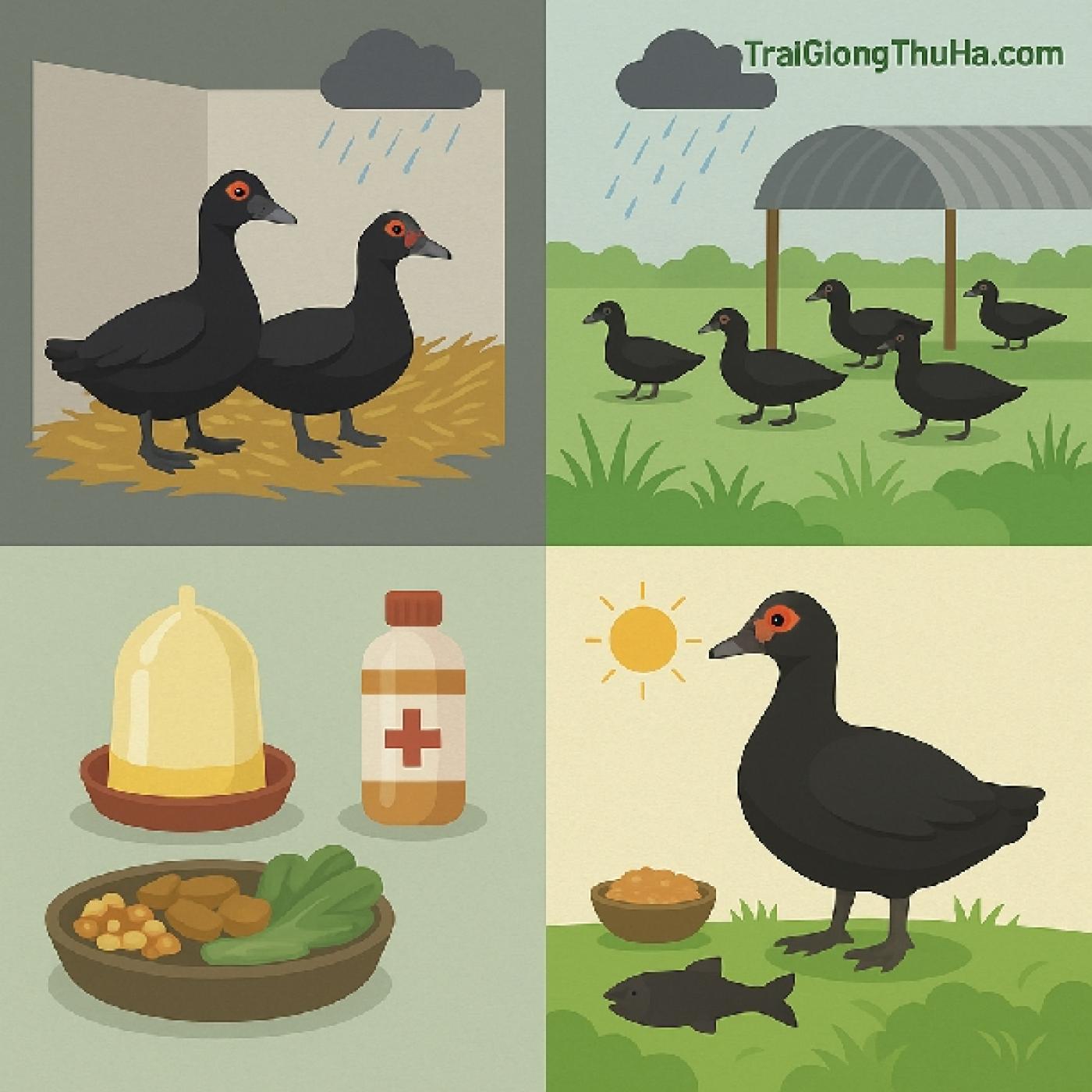 Chăm Sóc Ngan Trâu Mùa Mưa – Cách Phòng Bệnh, Giữ Trọng Lượng Ổn Định Hiệu Quả