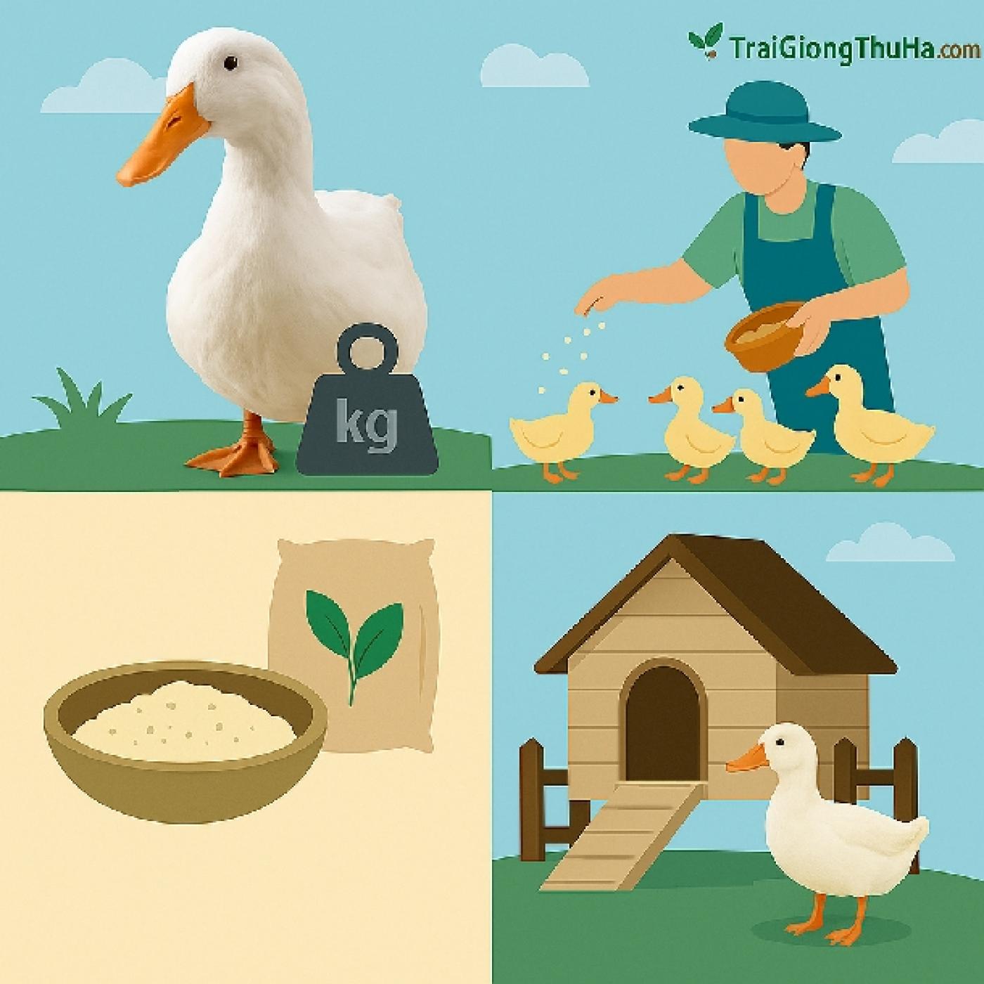 Cách Tăng Trọng Vịt Bơ Trong 45 Ngày: Kỹ Thuật Tối Ưu Thức Ăn Và Chuồng Trại Hiệu Quả