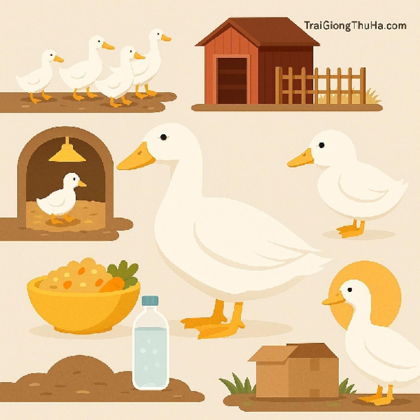 Kỹ Thuật Nuôi Vịt Bầu Cánh Trắng Hiệu Quả Từ A–Z Cho Người Mới Bắt Đầu