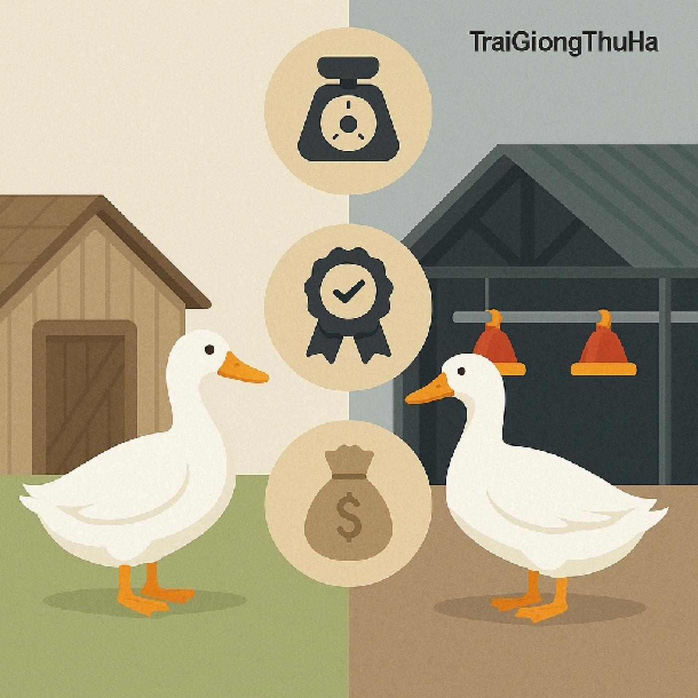 So Sánh Vịt Cherry Với Vịt Grimaud: Nên Nuôi Giống Nào Hiệu Quả Hơn?