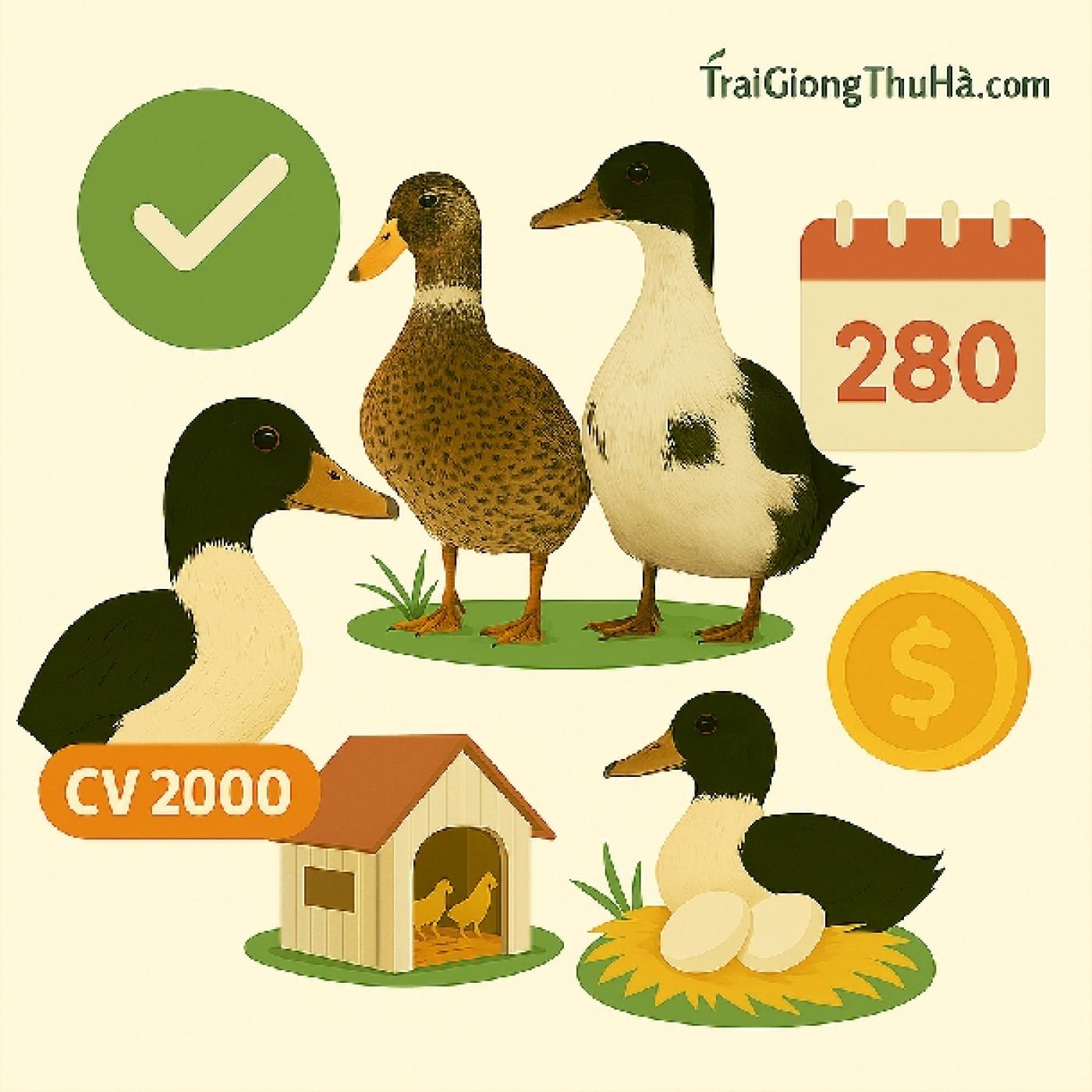 Kỹ Thuật Nuôi Vịt Siêu Trứng CV 2000 Layer Cho Năng Suất Trên 280 Trứng/Năm