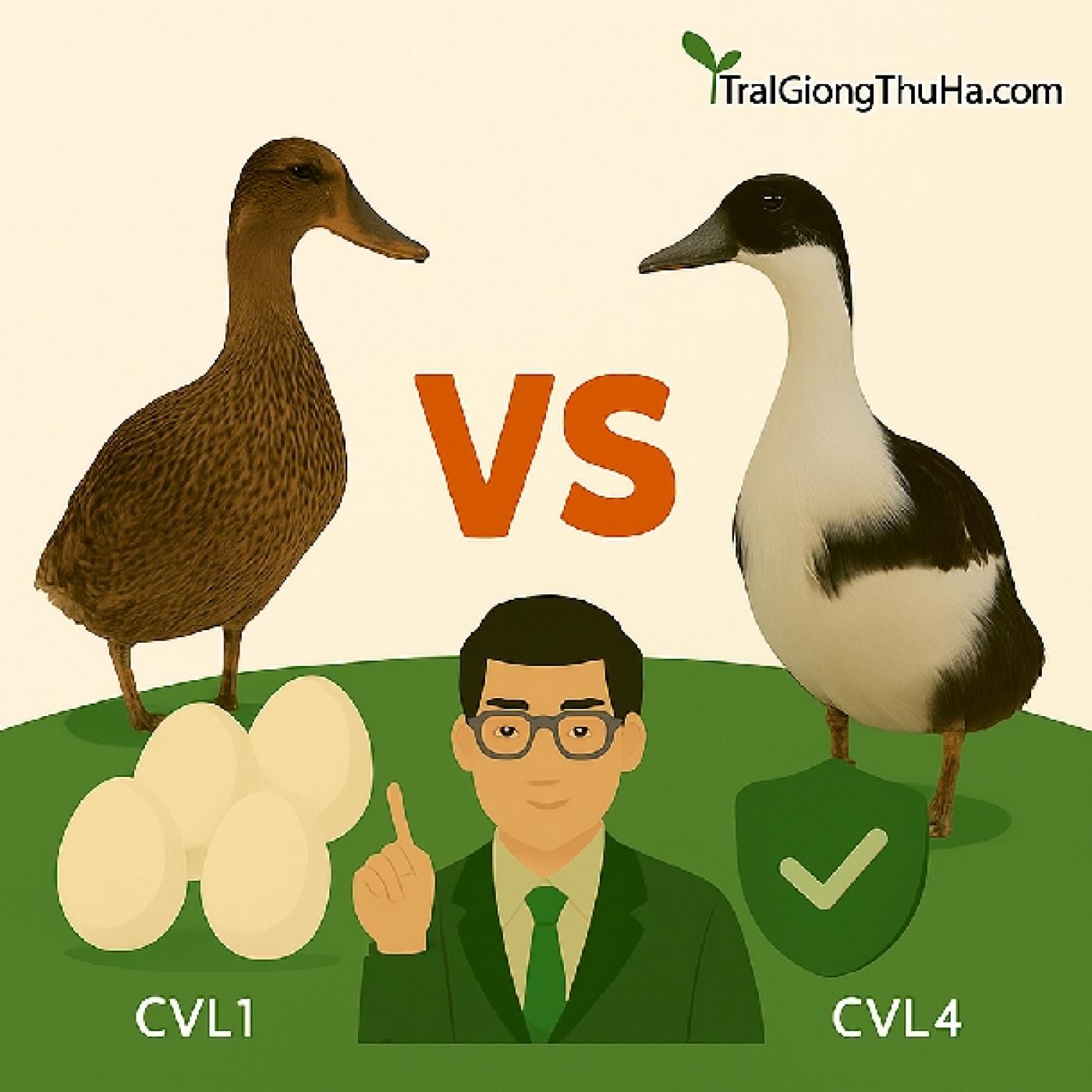 Nên Nuôi Giống Vịt Siêu Trứng CVL1 Hay CVL4? Khác Biệt Và Gợi Ý Lựa Chọn