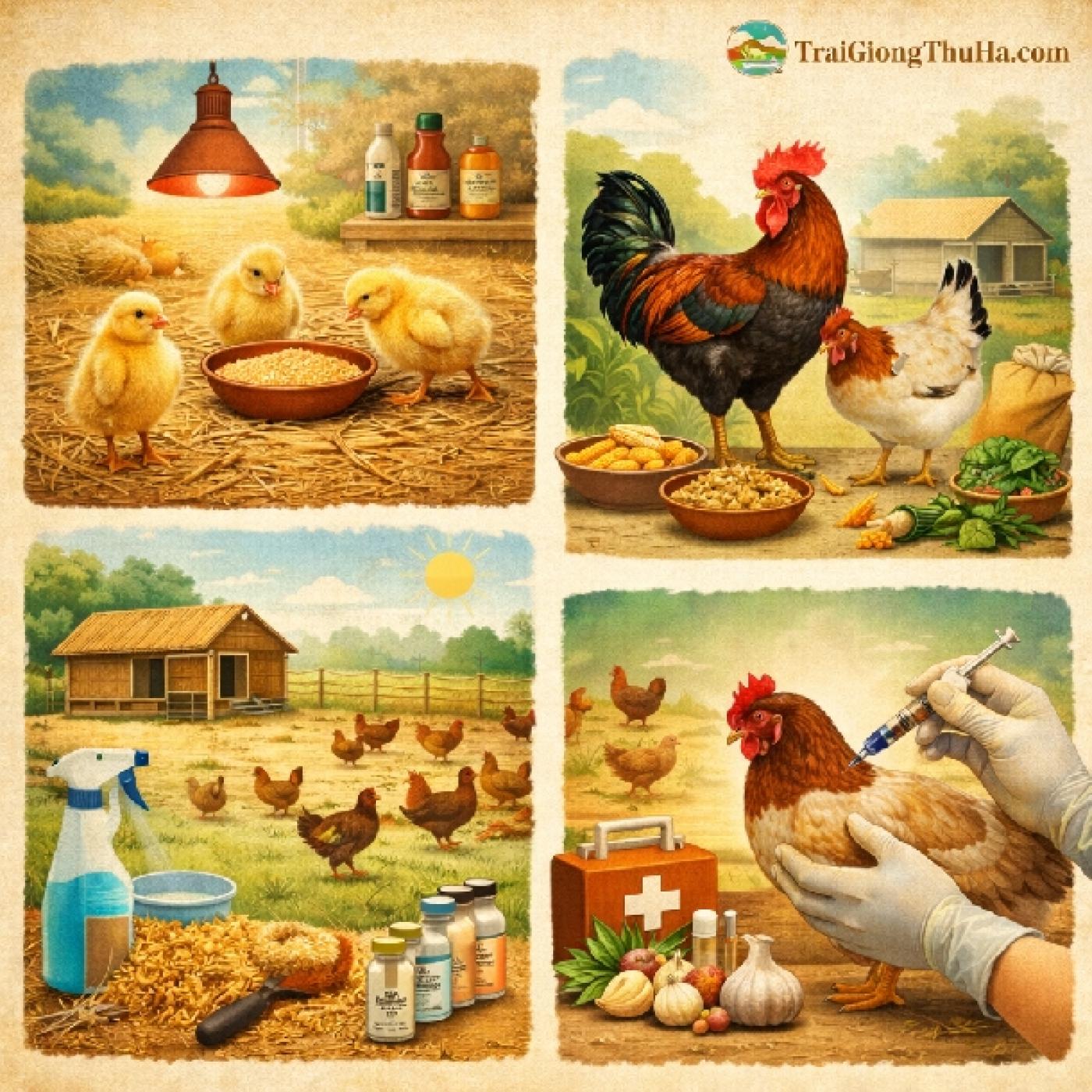 Thức Ăn và Kỹ Thuật Chăm Sóc Gà Mía Sơn Tây Giống Hiệu Quả