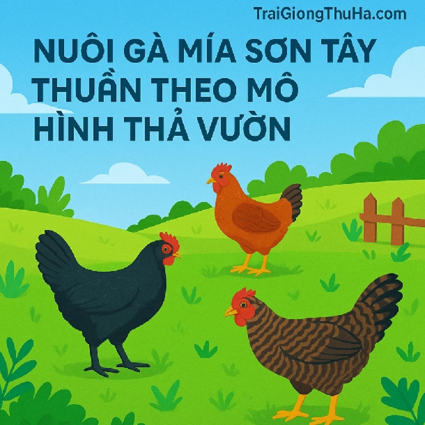 Nuôi Gà Mía Sơn Tây Thuần Theo Mô Hình Thả Vườn
