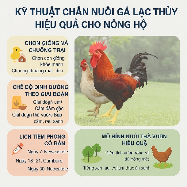 Kỹ thuật chăn nuôi gà Lạc Thủy hiệu quả cho nông hộ
