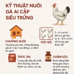 Đặc điểm gà siêu trứng Ai Cập – Năng suất, kỹ thuật nuôi & dinh dưỡng chuẩn