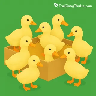 Vịt Bầu Cánh Trắng Giống 1 Ngày Tuổi – Giao Hàng Toàn Quốc, Bảo Hành Uy Tín