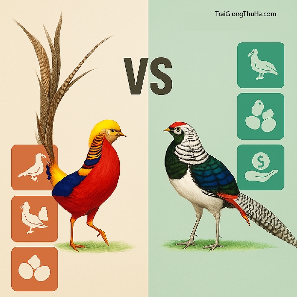So Sánh Chim Trĩ 7 Màu Đỏ Và Chim Trĩ 7 Màu Xanh – Nên Nuôi Loại Nào Để Làm Giống?
