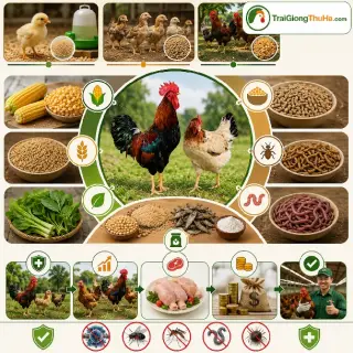 Thức Ăn Phù Hợp Cho Gà Mía Thuần Tăng Trọng Nhanh, Thịt Chắc Và Giá Bán Cao